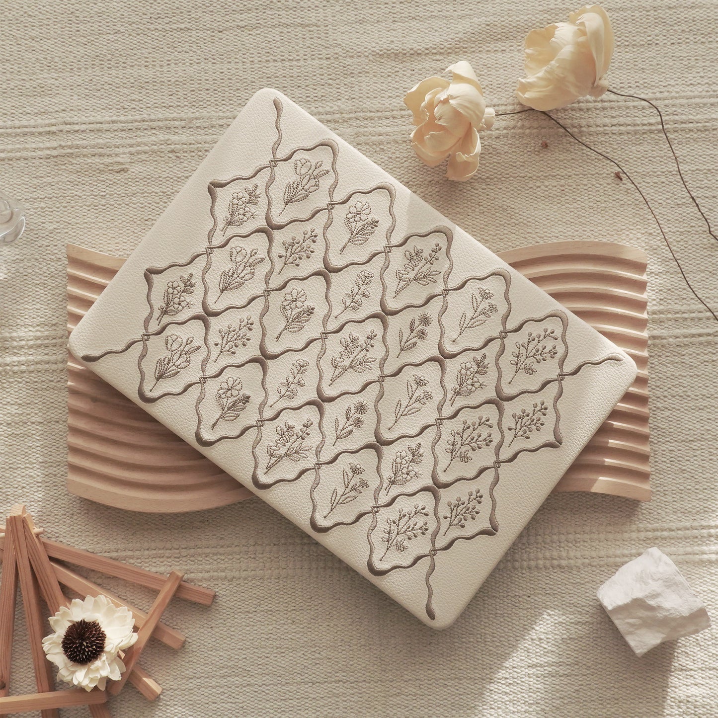 Embossed Flora Dark Brown MacBook Case