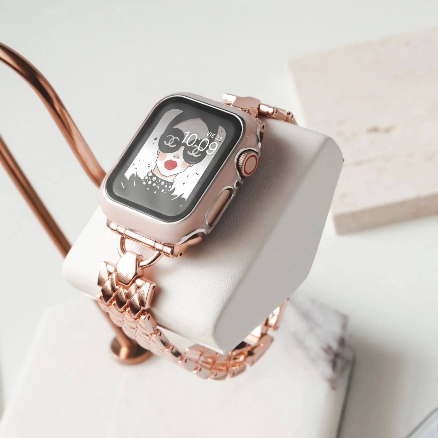 Cloisonné style Protective Case/Tempered Film Combo & Apple Watch Protective Case