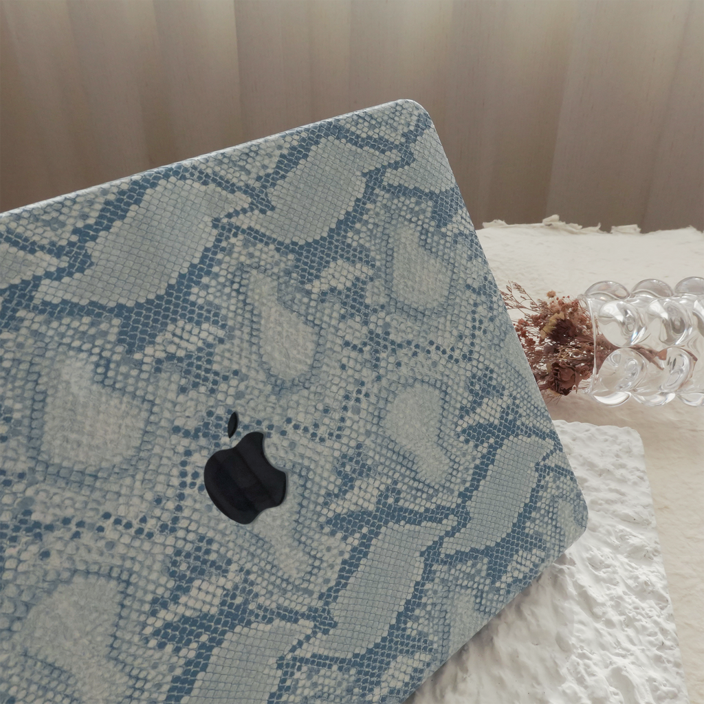 Leather Series ♾ Blue Snake Pattern Leather MacBook Case