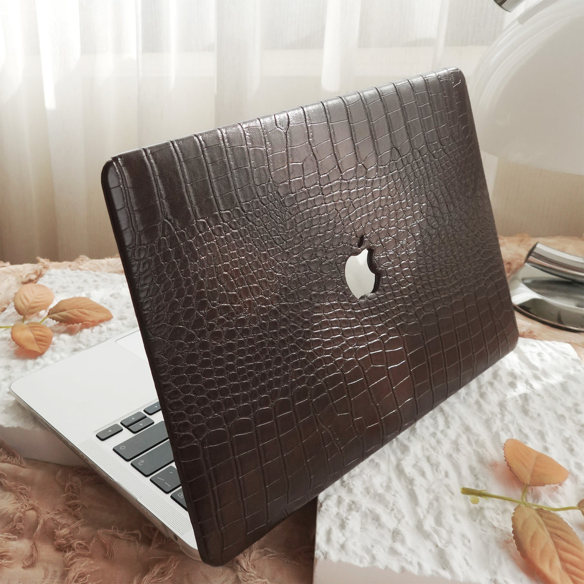 Leather Series ♾ Dark Brown Crocodile Leather MacBook Case
