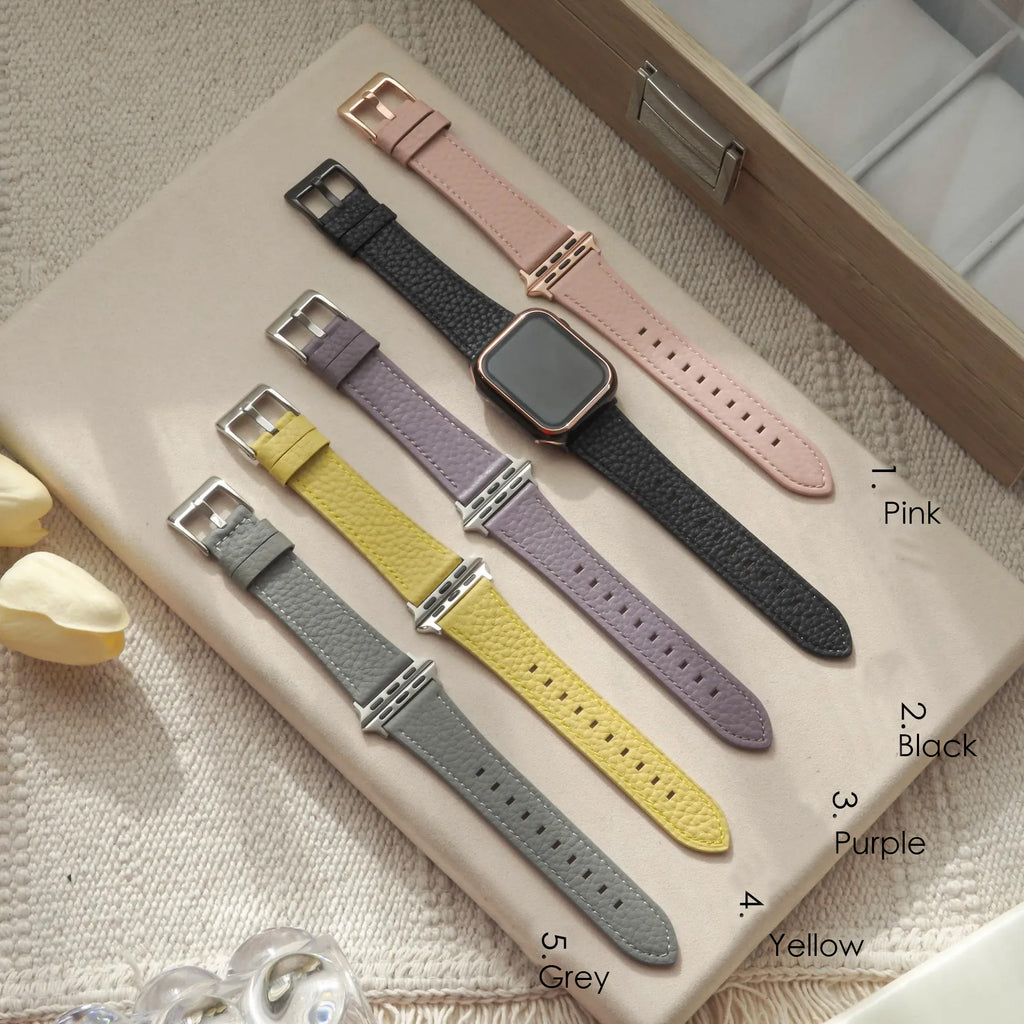 Classic Lychee Grain Leather Apple Watch Band
