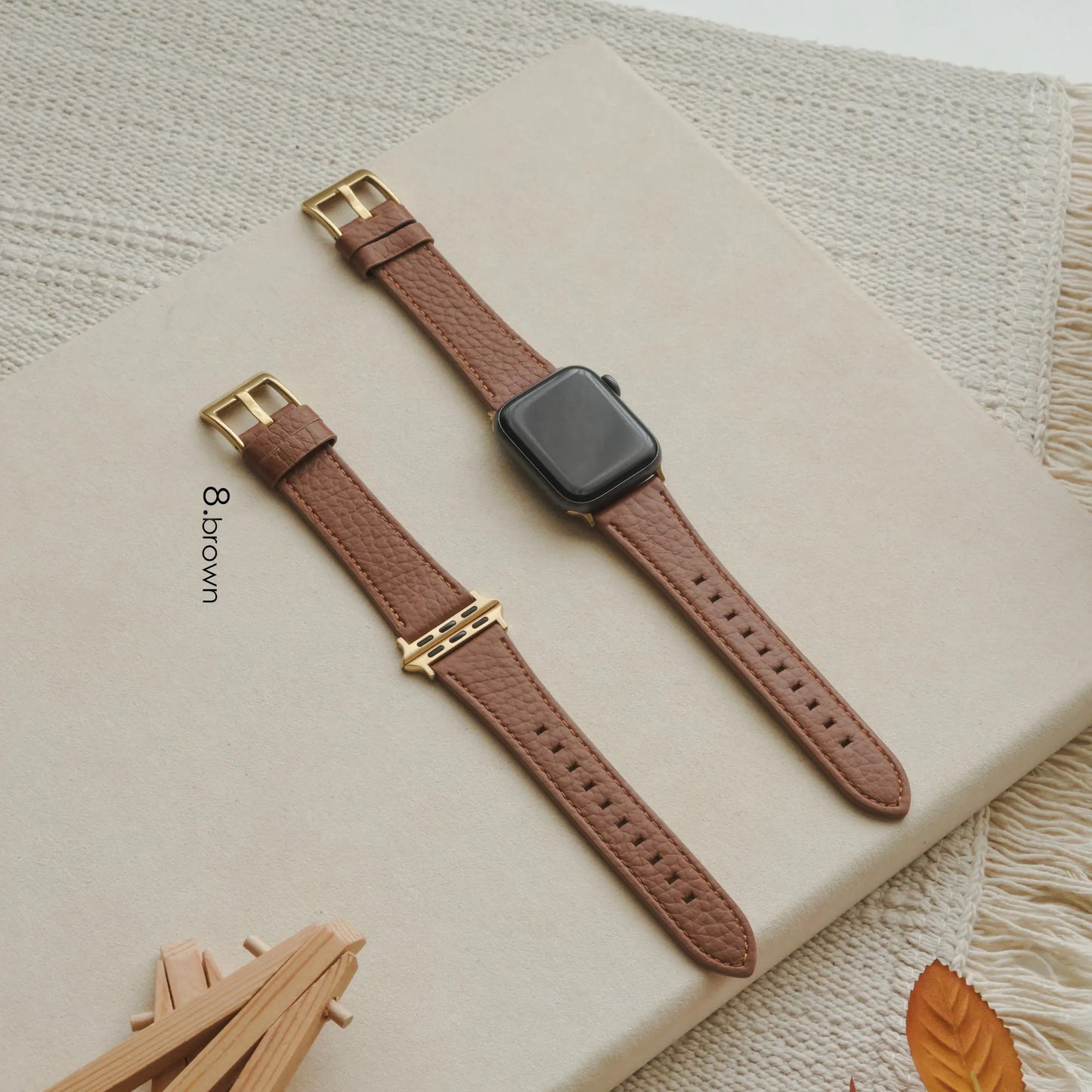 Classic Lychee Grain Leather Apple Watch Band