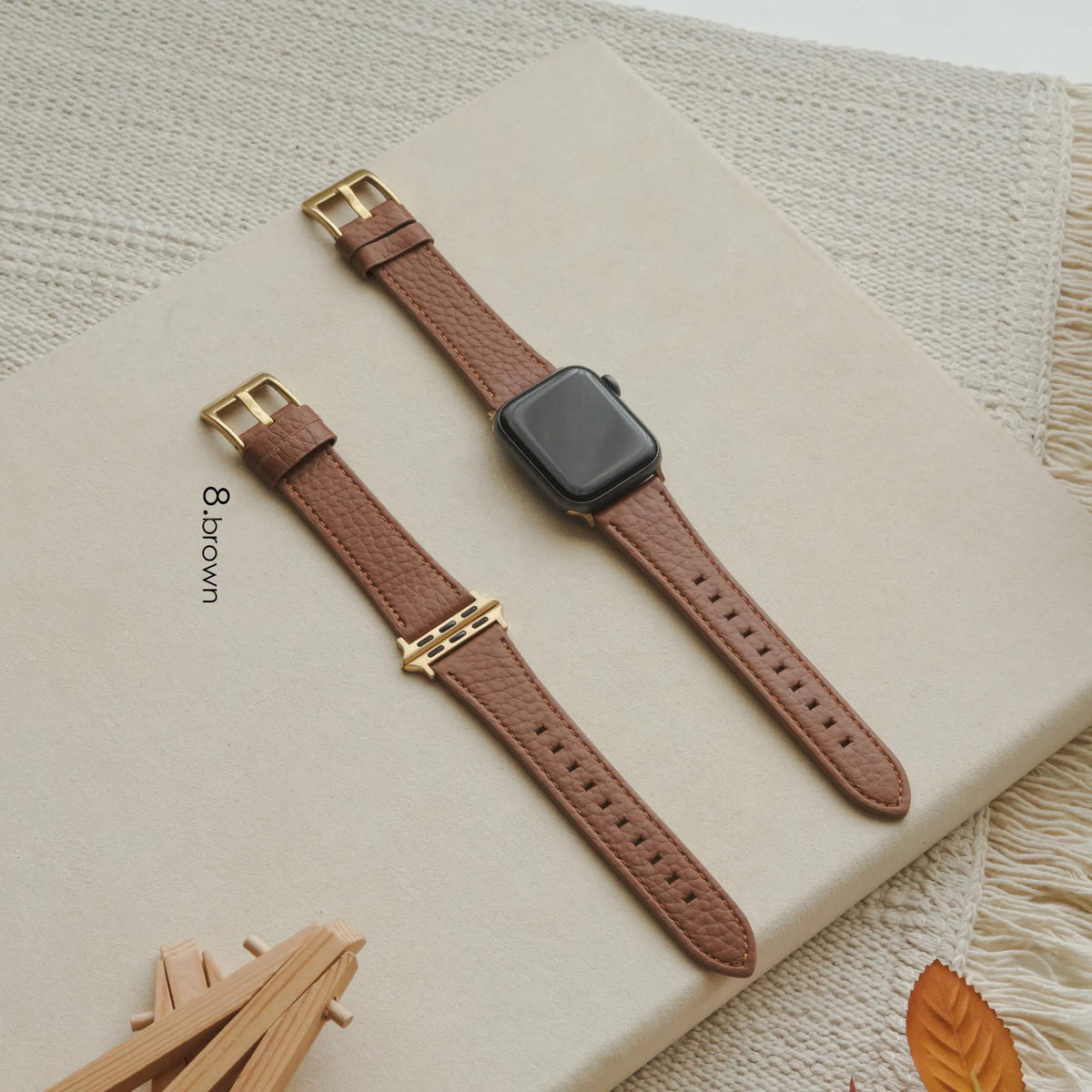 Classic Lychee Grain Leather Apple Watch Band
