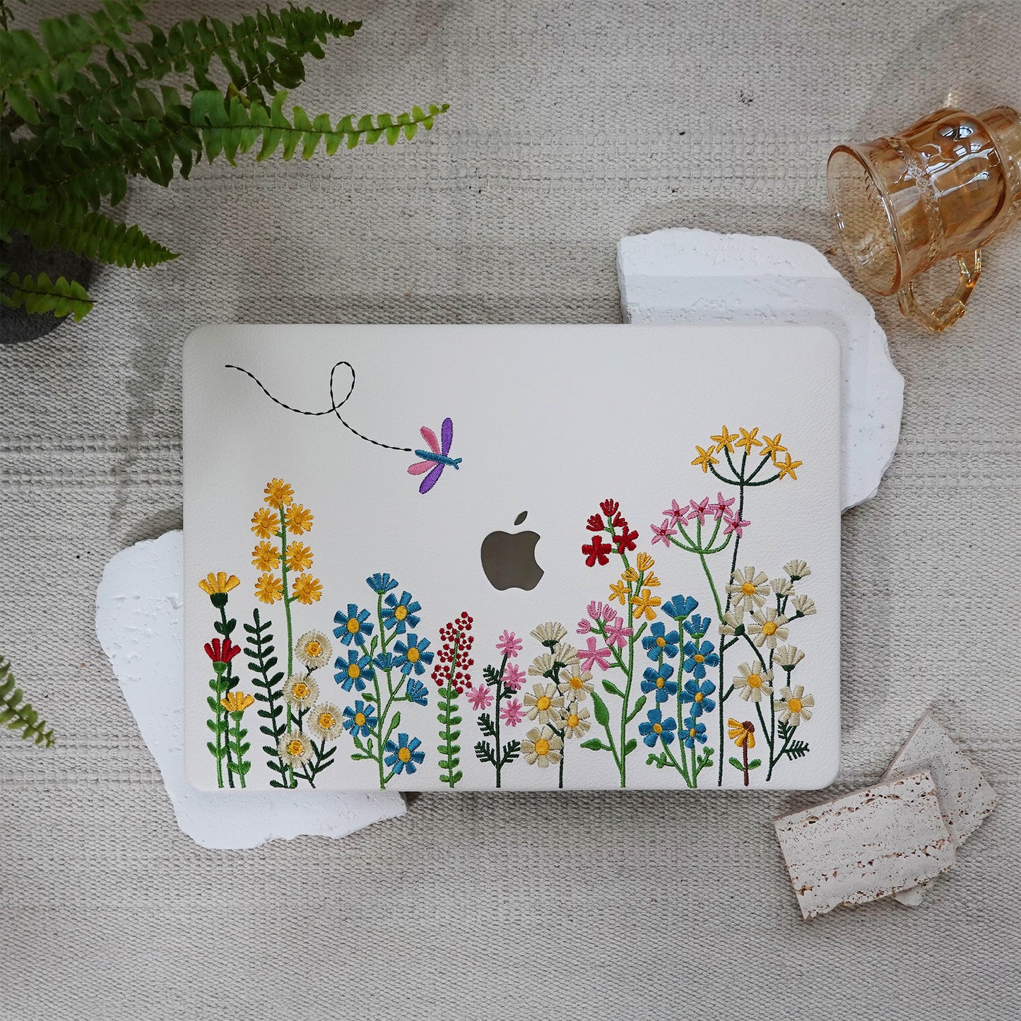 This is us Embroidery Series ♾ Colorful Floral Leather Mac Case