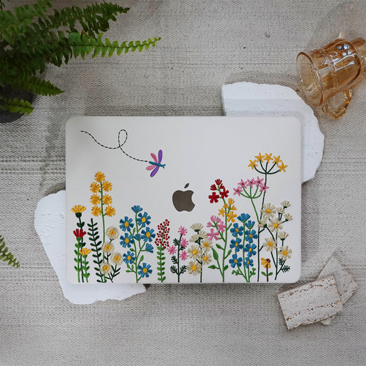 This is us Embroidery Series ♾ Colorful Floral Leather Mac Case