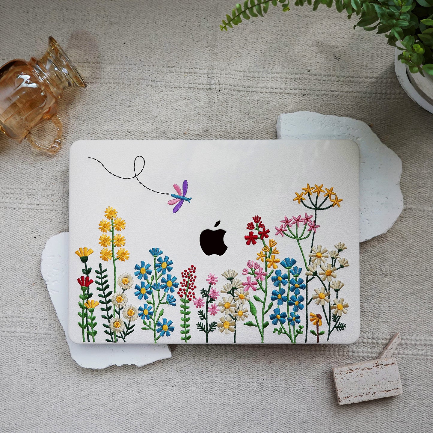 This is us Embroidery Series ♾ Colorful Floral Leather Mac Case