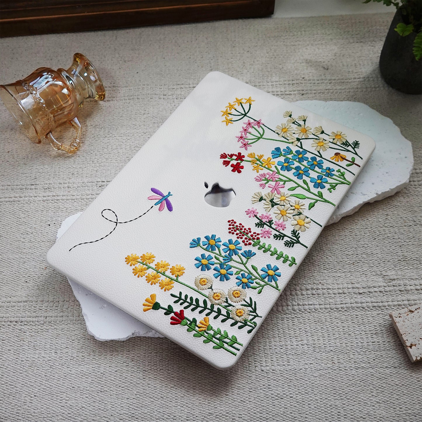 This is us Embroidery Series ♾ Colorful Floral Leather Mac Case