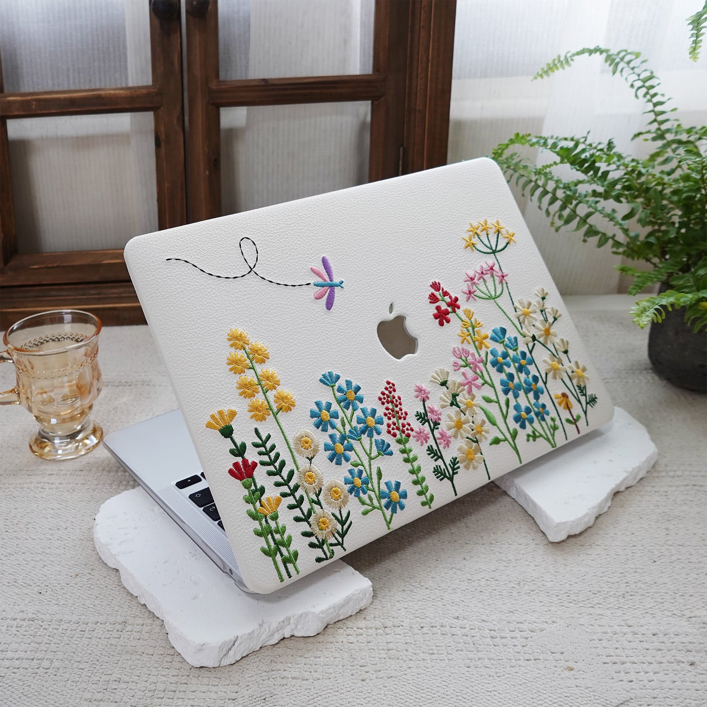 This is us Embroidery Series ♾ Colorful Floral Leather Mac Case