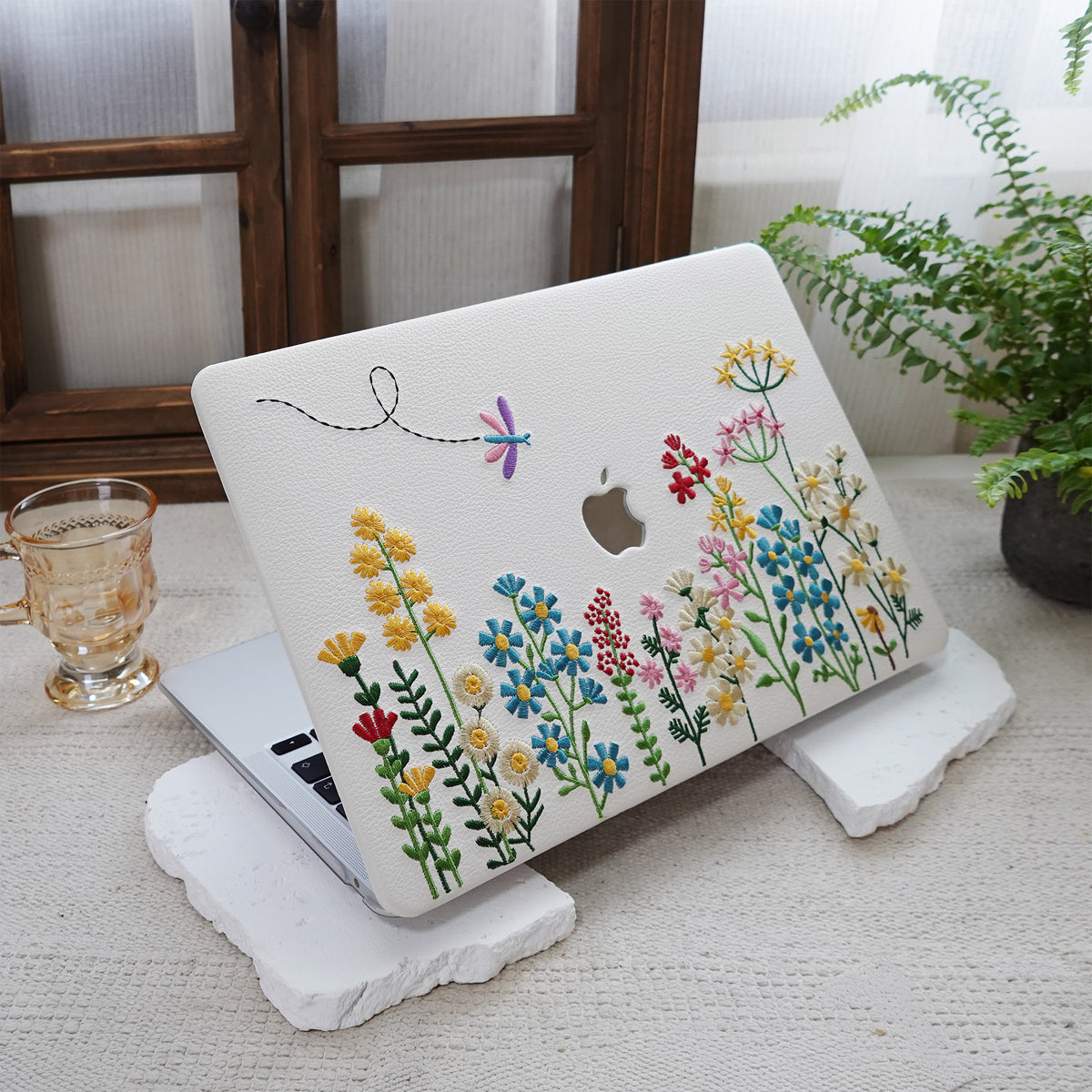 This is us Embroidery Series ♾ Colorful Floral Leather Mac Case