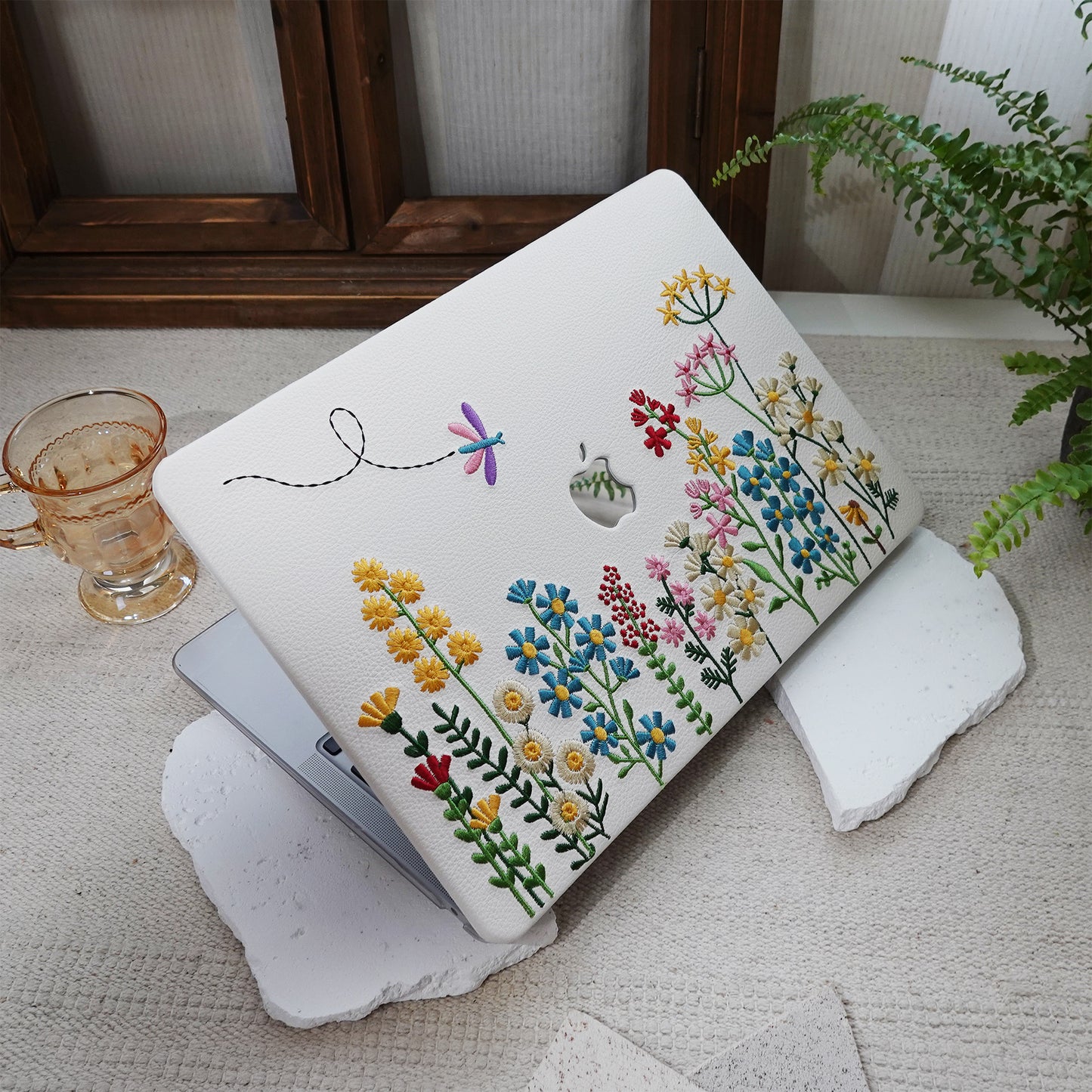 This is us Embroidery Series ♾ Colorful Floral Leather Mac Case