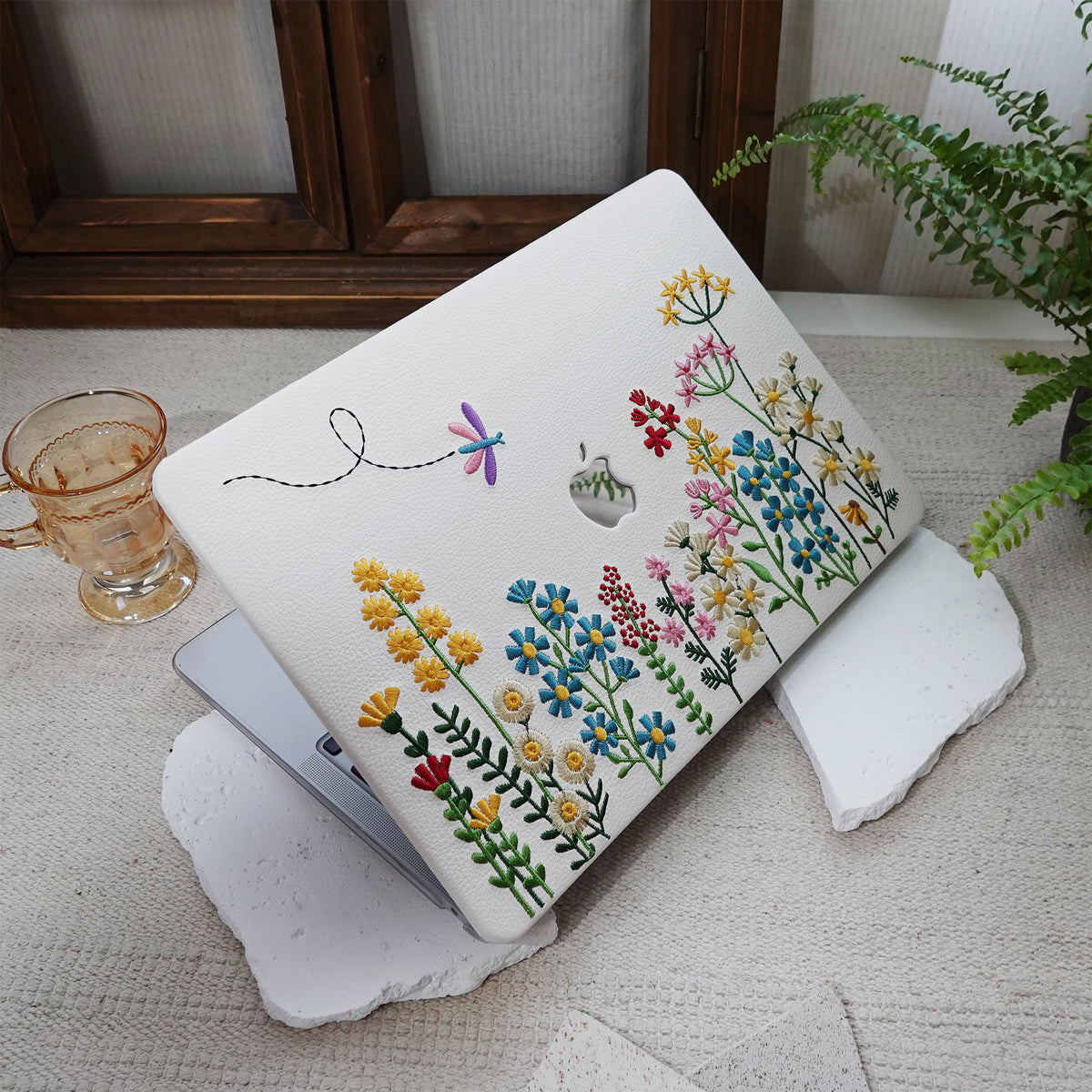This is us Embroidery Series ♾ Colorful Floral Leather Mac Case
