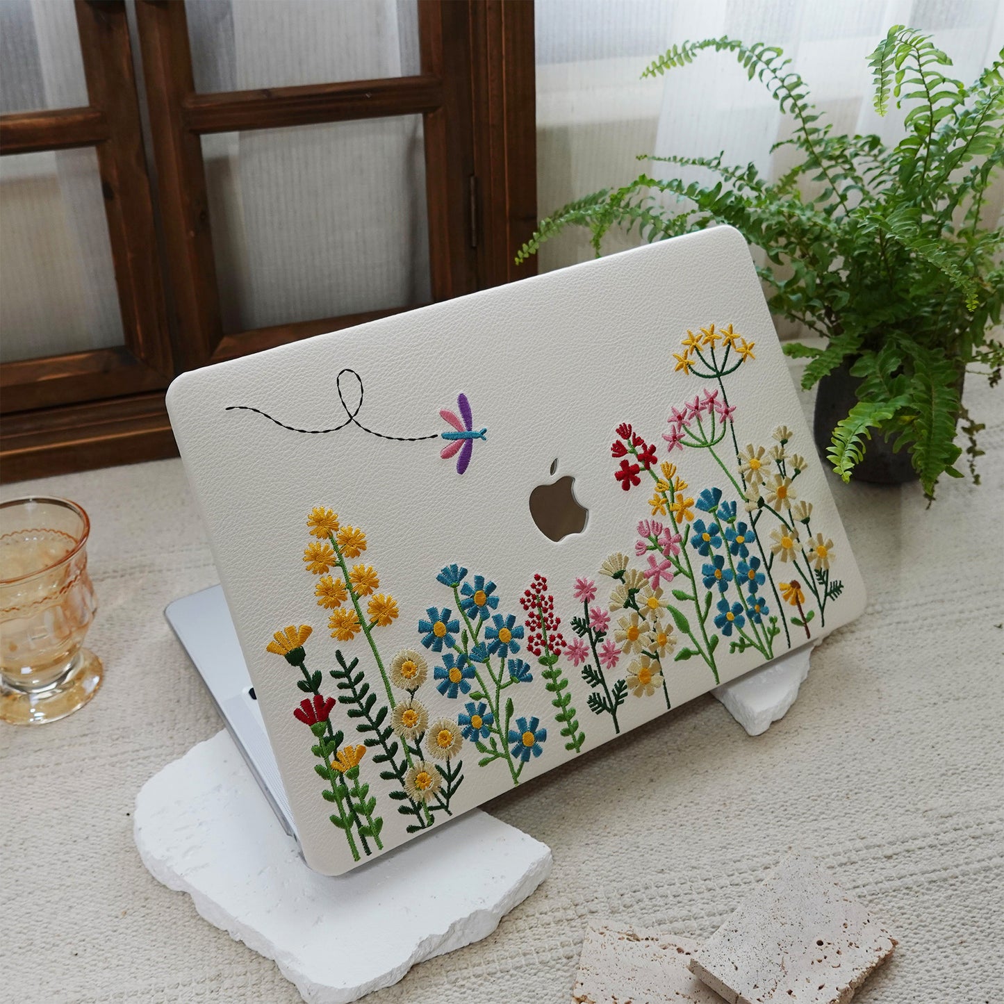 This is us Embroidery Series ♾ Colorful Floral Leather Mac Case