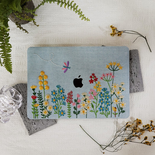This is us Embroidery Series ♾ Colorful Floral Denim Mac Case