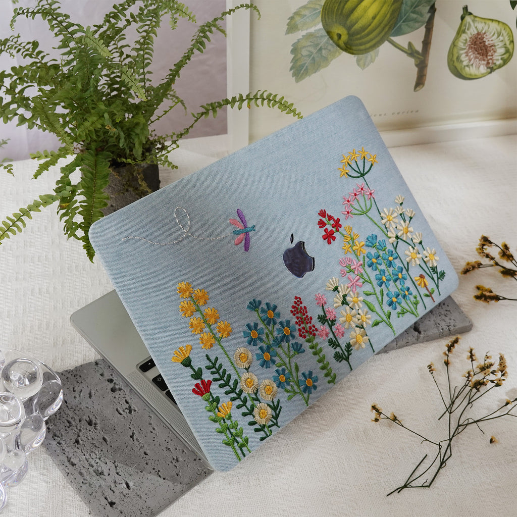 This is us Embroidery Series ♾ Colorful Floral Denim Mac Case