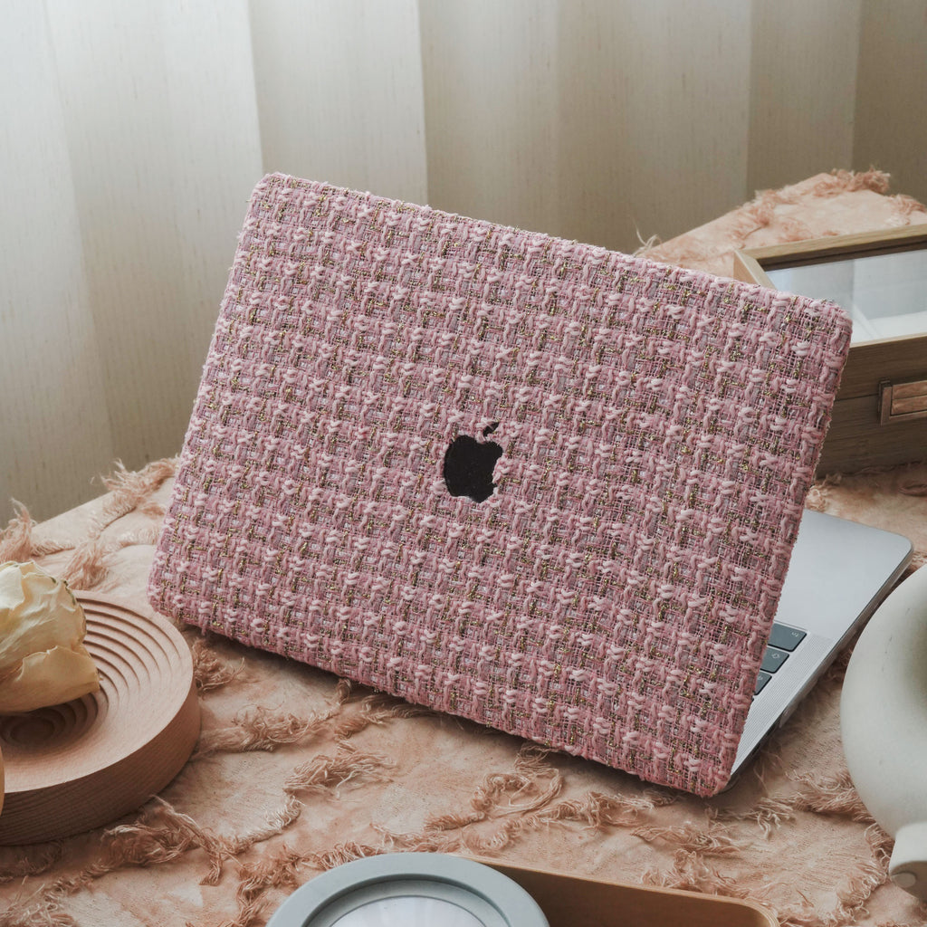 Plain Weave Chanel Style ♾ Sugar Pink Yarn Woven Mac Case