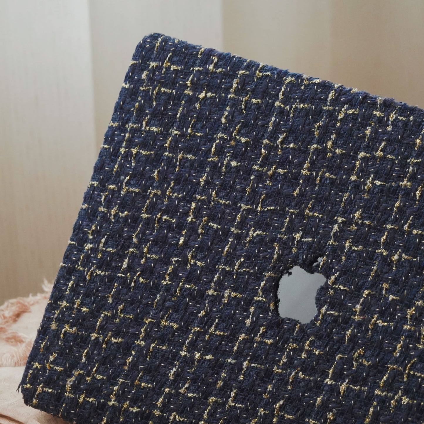 Plain Weave Chanel Style ♾ Deep Blue Yarn Woven Mac Case