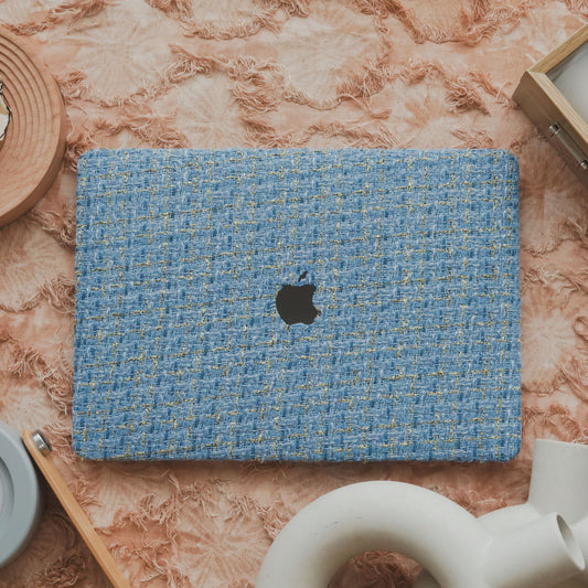 Plain Weave Chanel Style ♾ Sky Blue Yarn Woven Mac Case