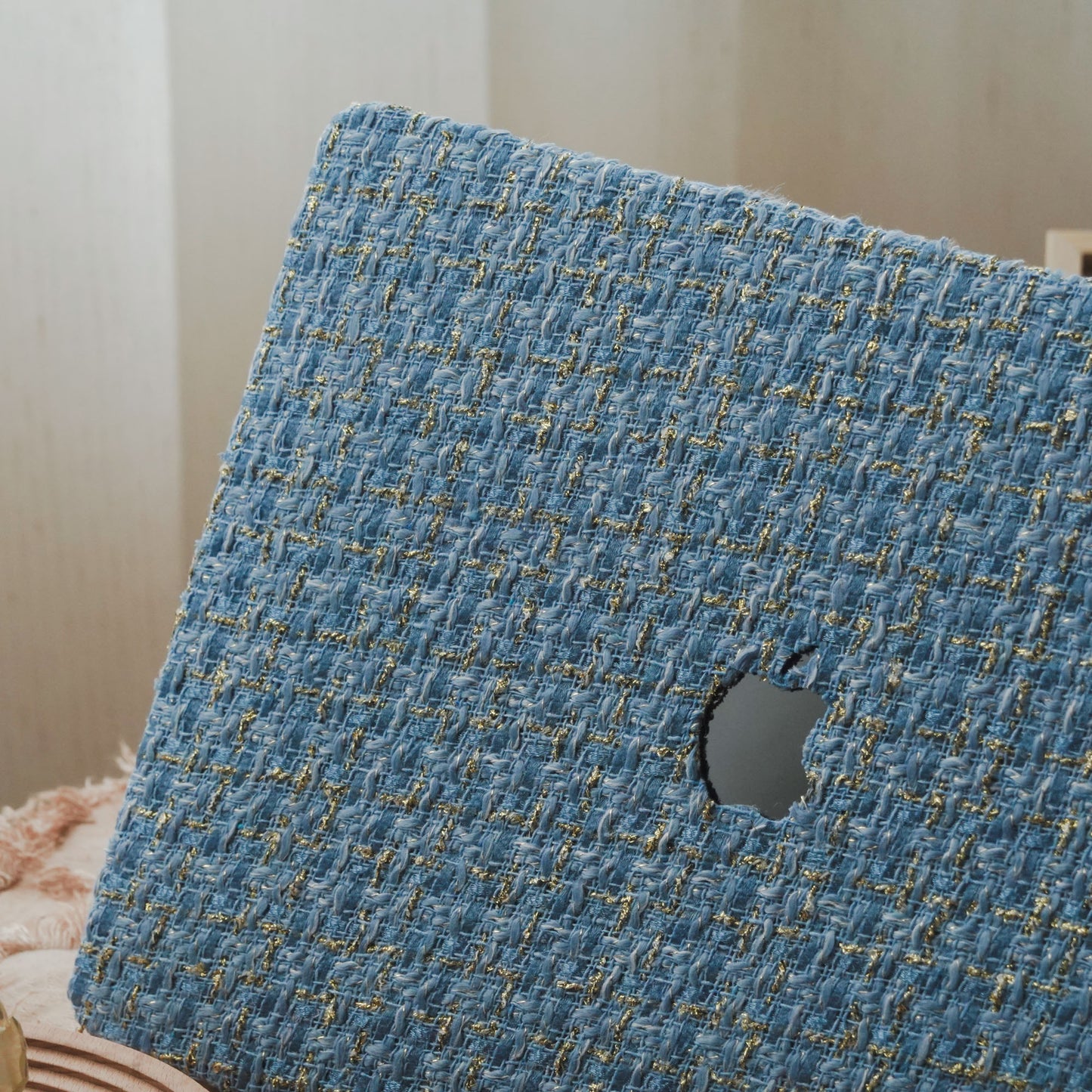 Plain Weave Chanel Style ♾ Sky Blue Yarn Woven Mac Case