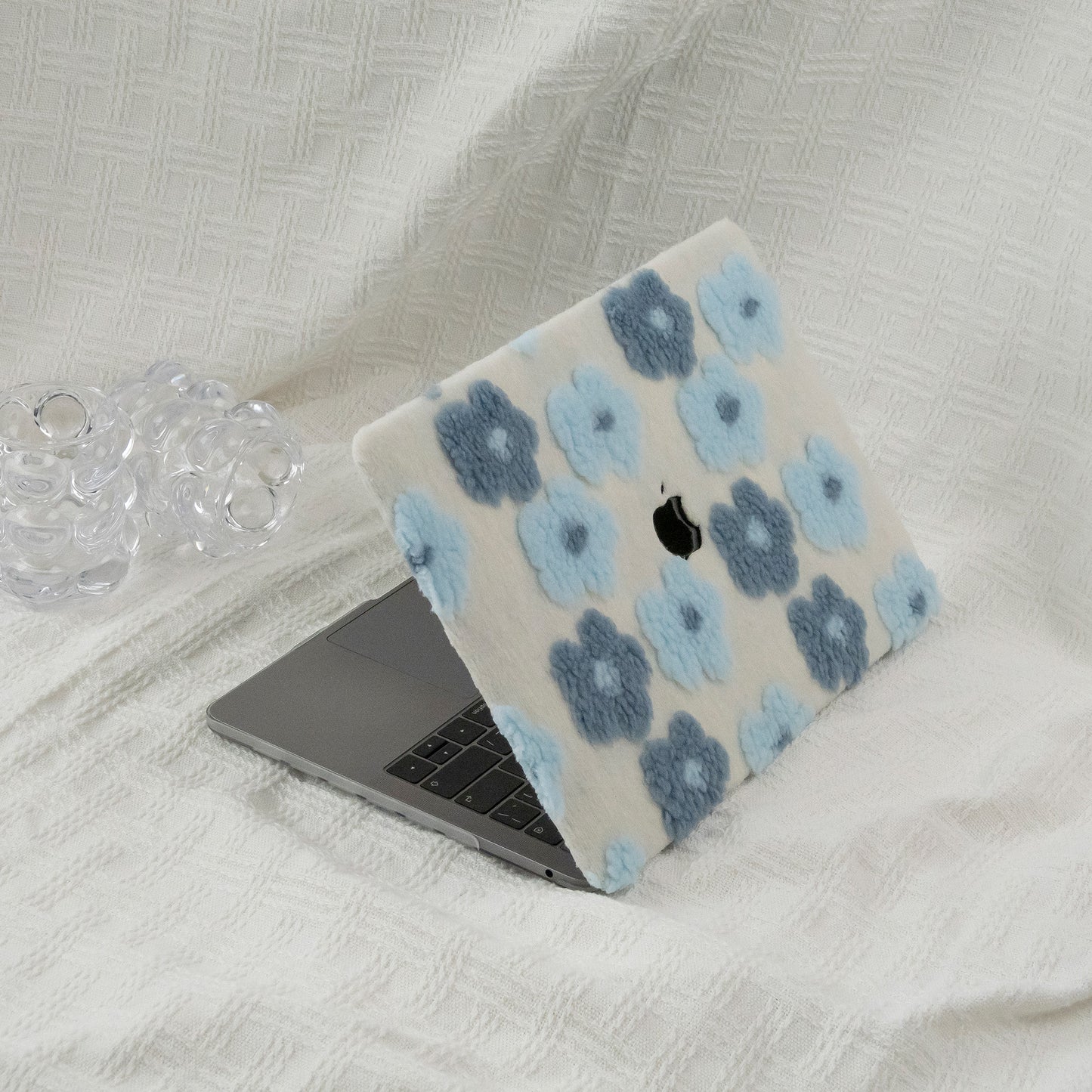Plush Series ♾ Cloud Blue Cotton Floral Mac Case