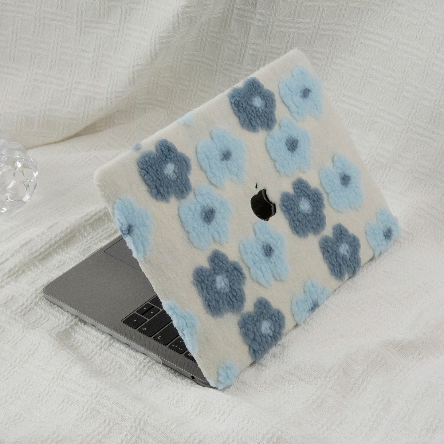 Plush Series ♾ Cloud Blue Cotton Floral Mac Case