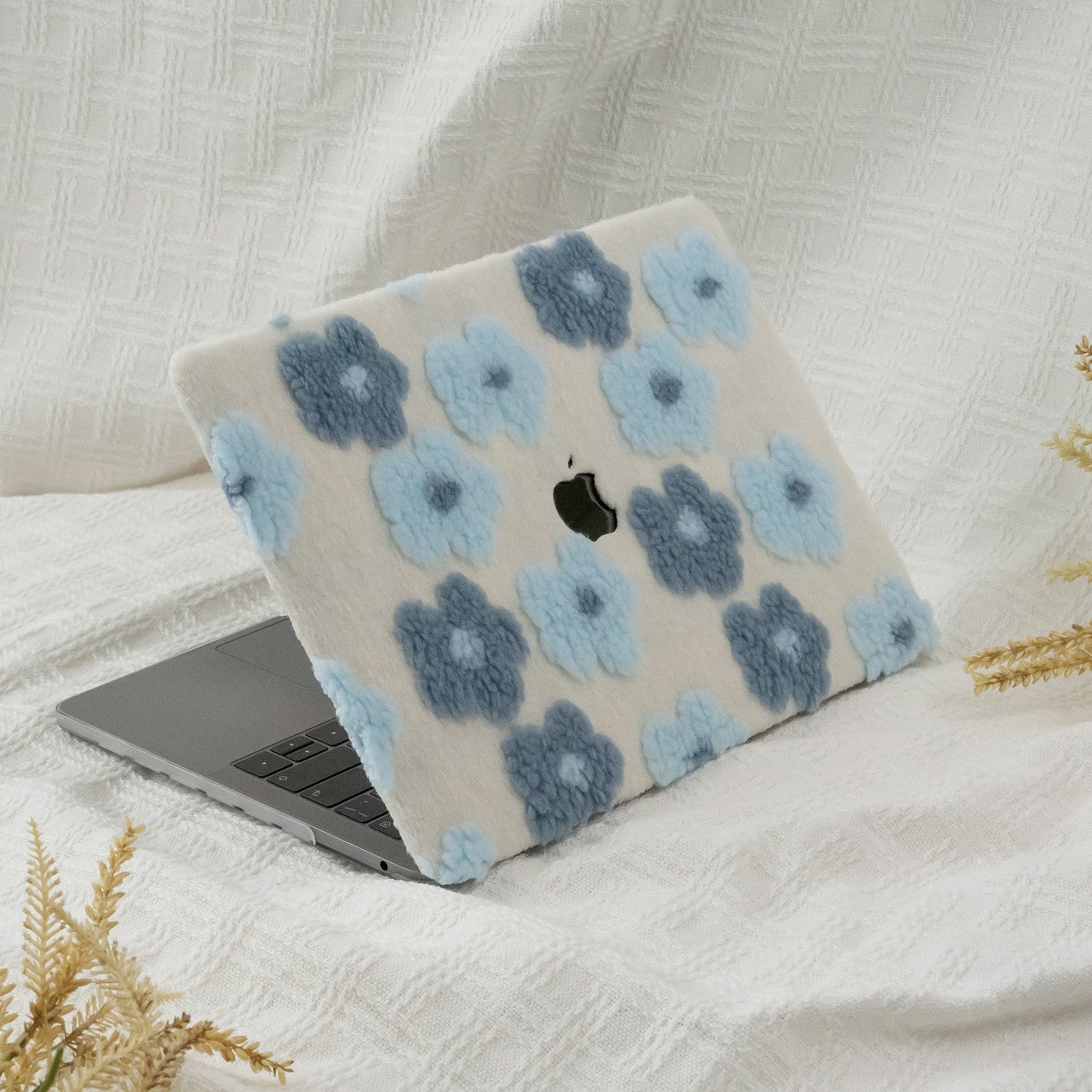 Plush Series ♾ Cloud Blue Cotton Floral Mac Case