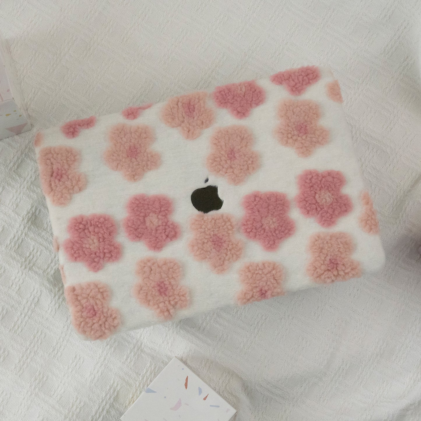 Fluff Series ♾ Pink Cotton Floral Mac Case