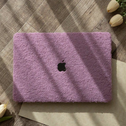 Teddy Fleece, Cardamom Purple Textured Leather Mac Case