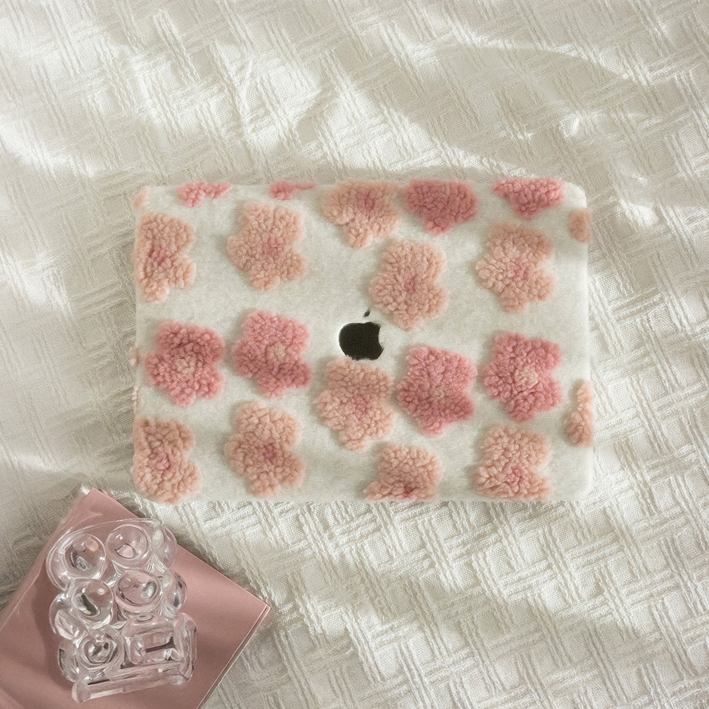 Fluff Series ♾ Pink Cotton Floral Mac Case