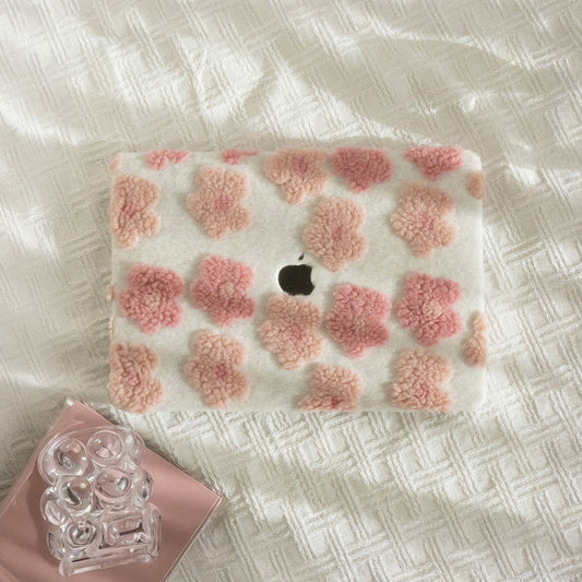 Fluff Series ♾ Pink Cotton Floral Mac Case