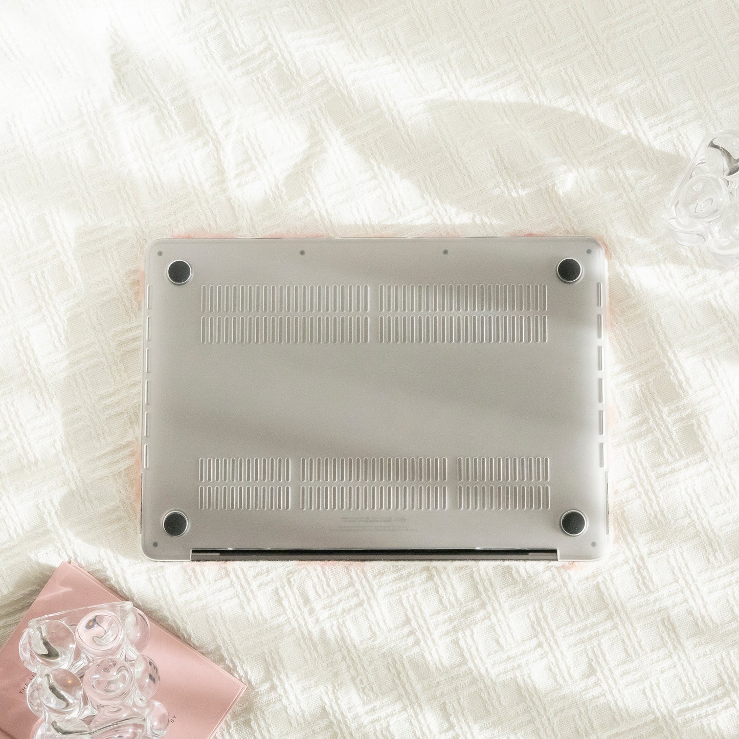 Fluff Series ♾ Pink Cotton Floral Mac Case