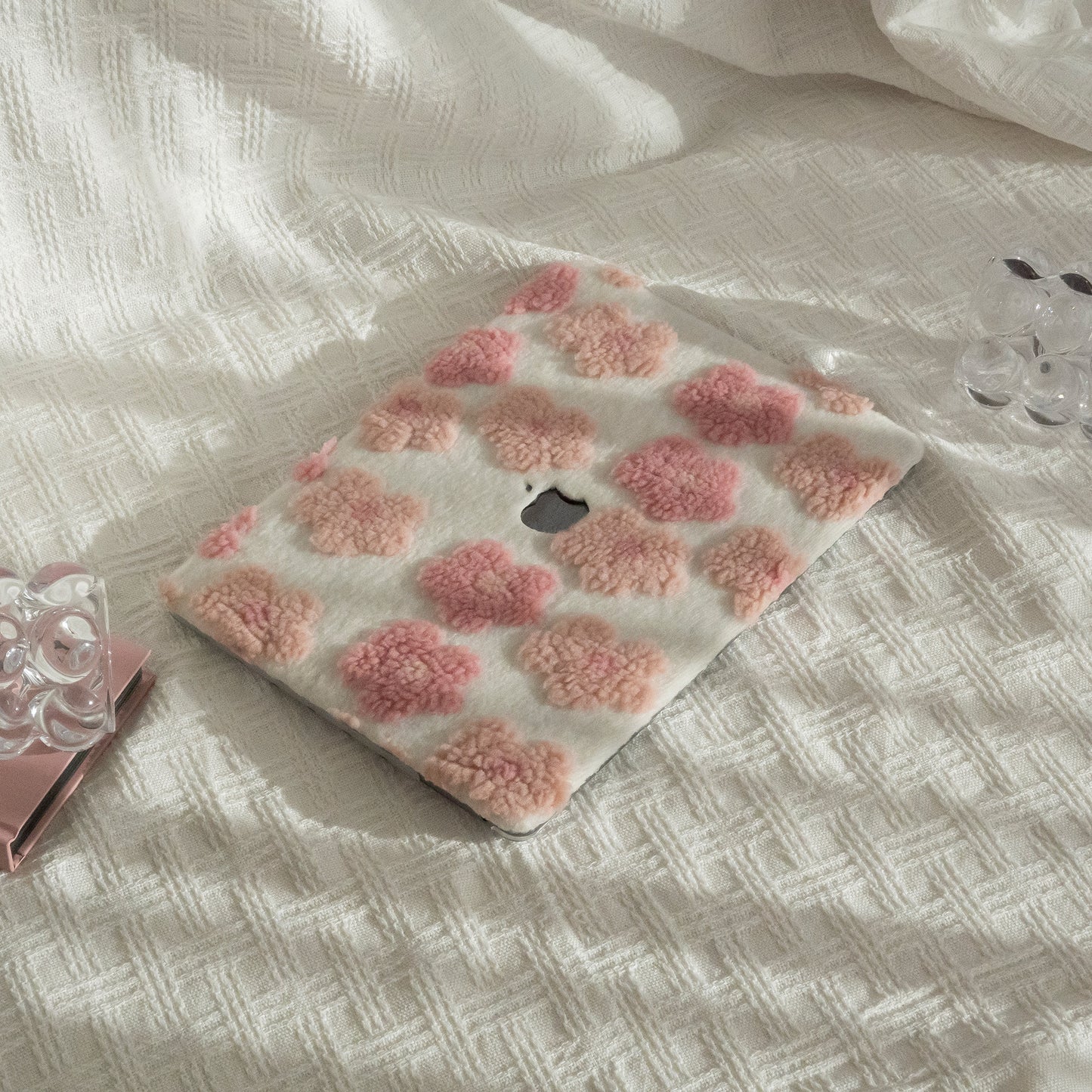 Fluff Series ♾ Pink Cotton Floral Mac Case