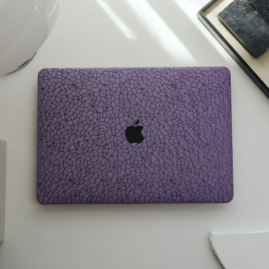 Leather pebble texture ♾ cool metallic purple finish Macbook case