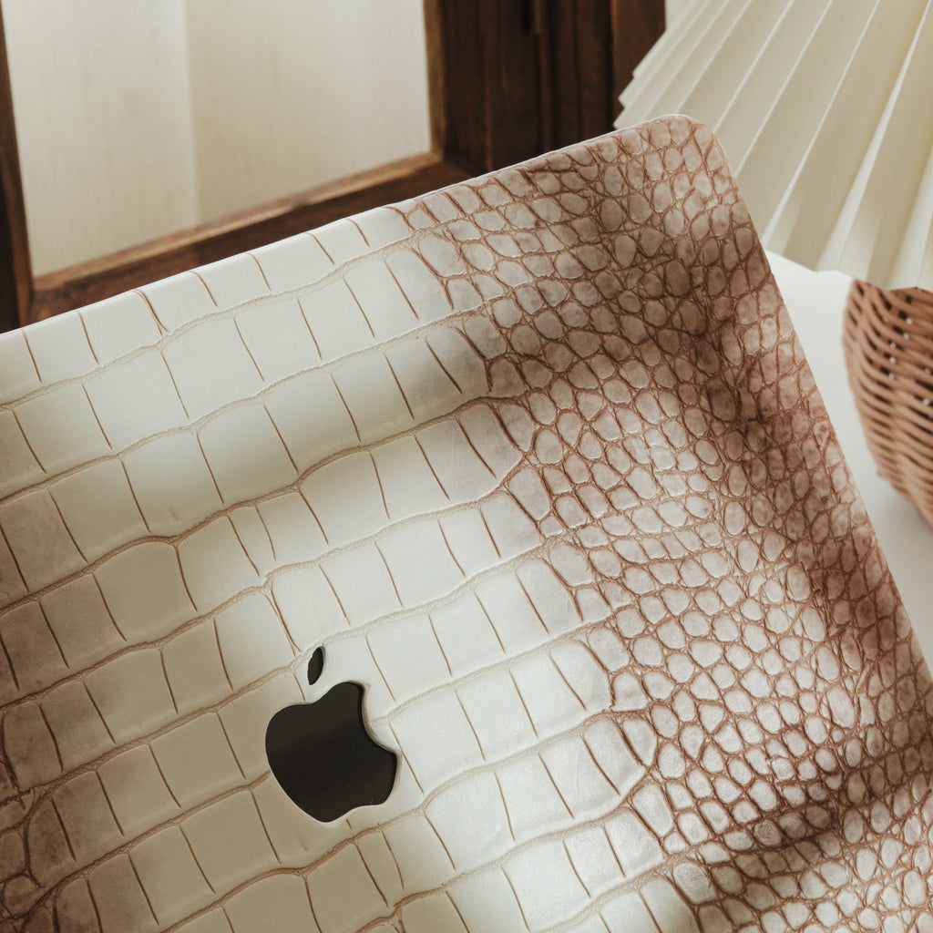 Himalaya ♾ Crocodile Leather Soft Coffee Macbook Case