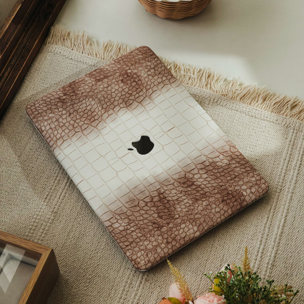 Himalaya ♾ Crocodile Leather Soft Coffee Macbook Case
