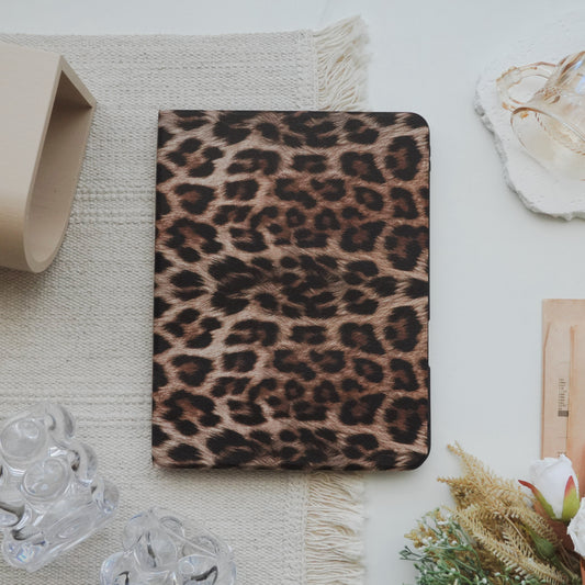 This Is Us Stylish Leopard Print ♾ Textured Leather Pencil Magnetic Slot iPad Case