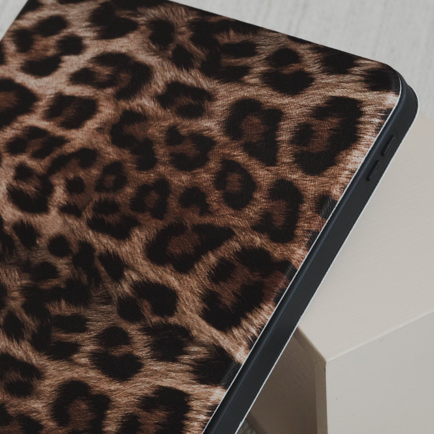 This Is Us Stylish Leopard Print ♾ Textured Leather Pencil Magnetic Slot iPad Case