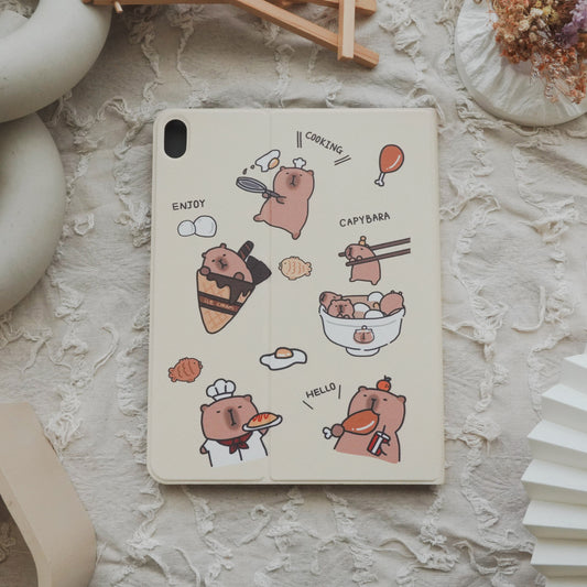 Thisisus Design Cooking Capybara Pencil Magnetic Holder iPad Case