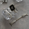 Diamond-bead textured metal Apple Watch band