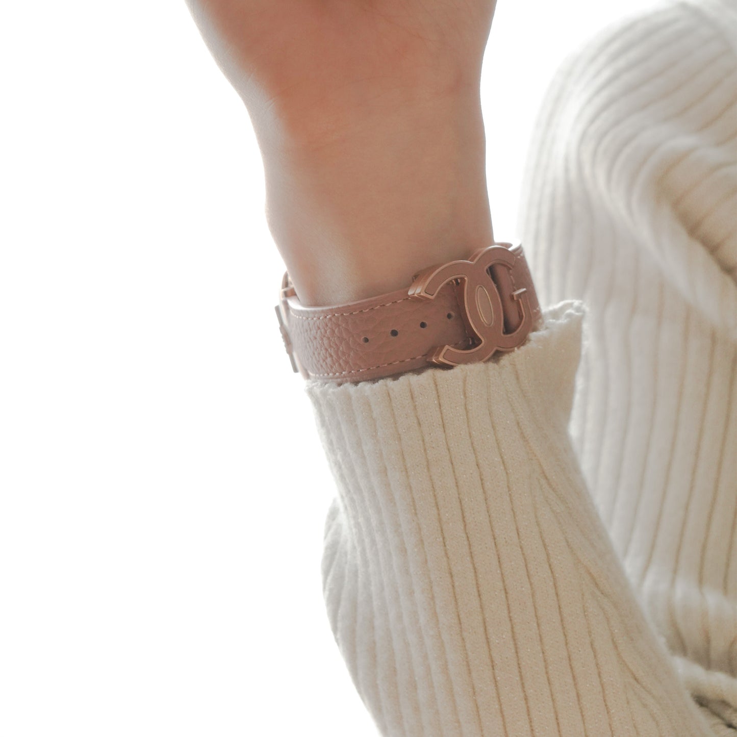 Lychee high-quality textured faux leather Apple Watch band