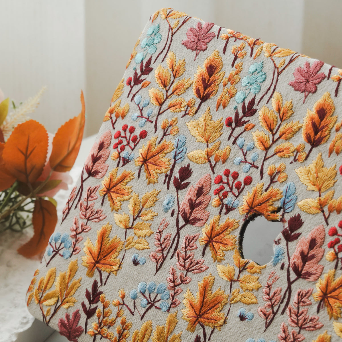 This is us Exquisite Leather ♾ Autumn Leaf Embroidery MacBook Case