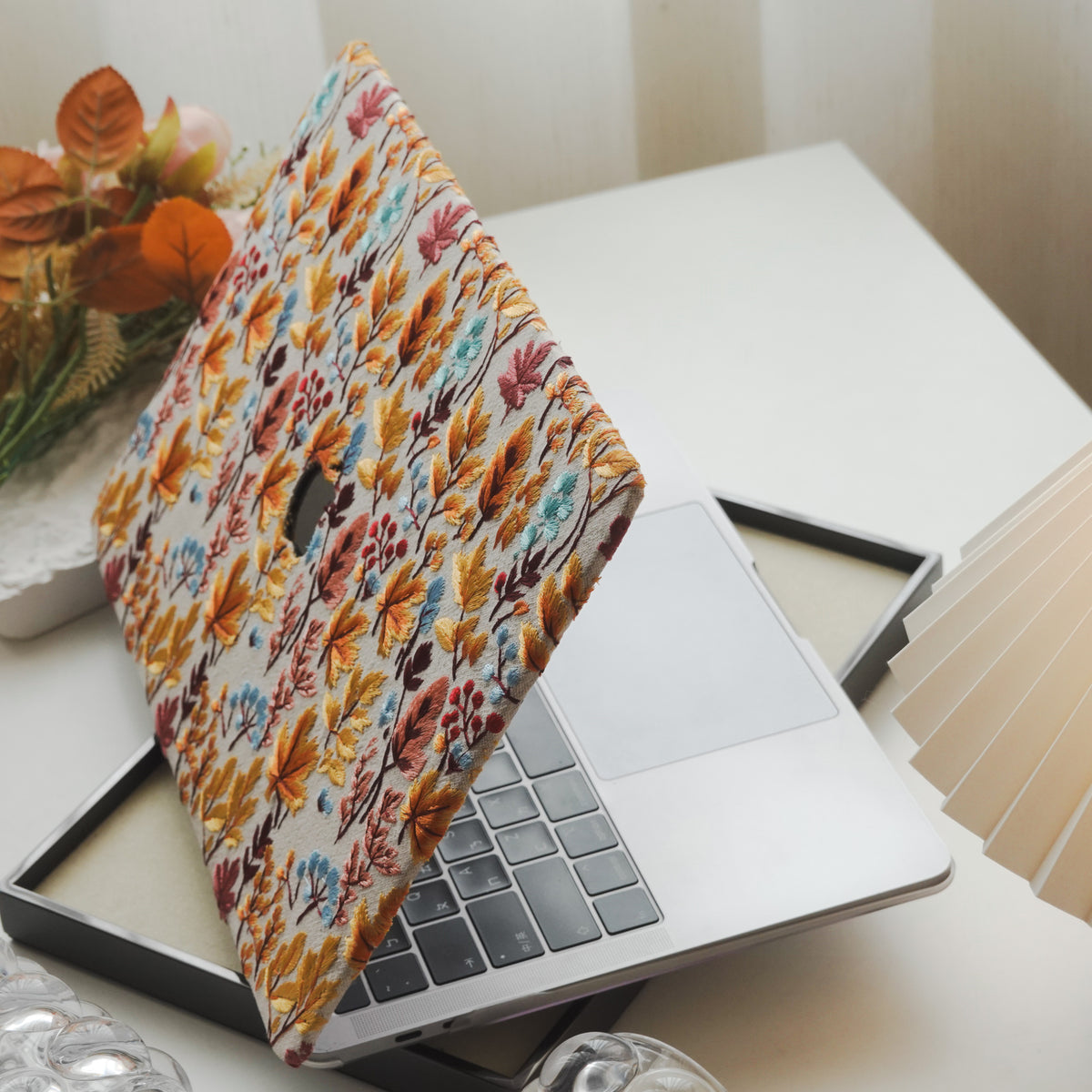 This is us Exquisite Leather ♾ Autumn Leaf Embroidery MacBook Case