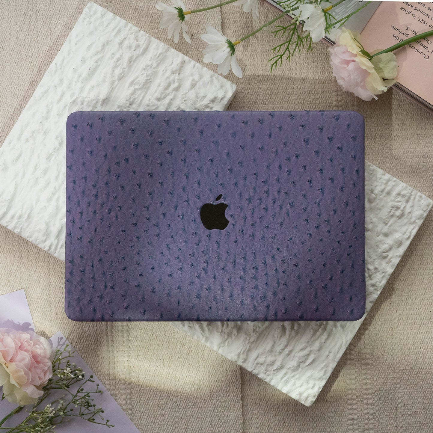 Leather Series Bright Purple Camel Pattern Mac Case