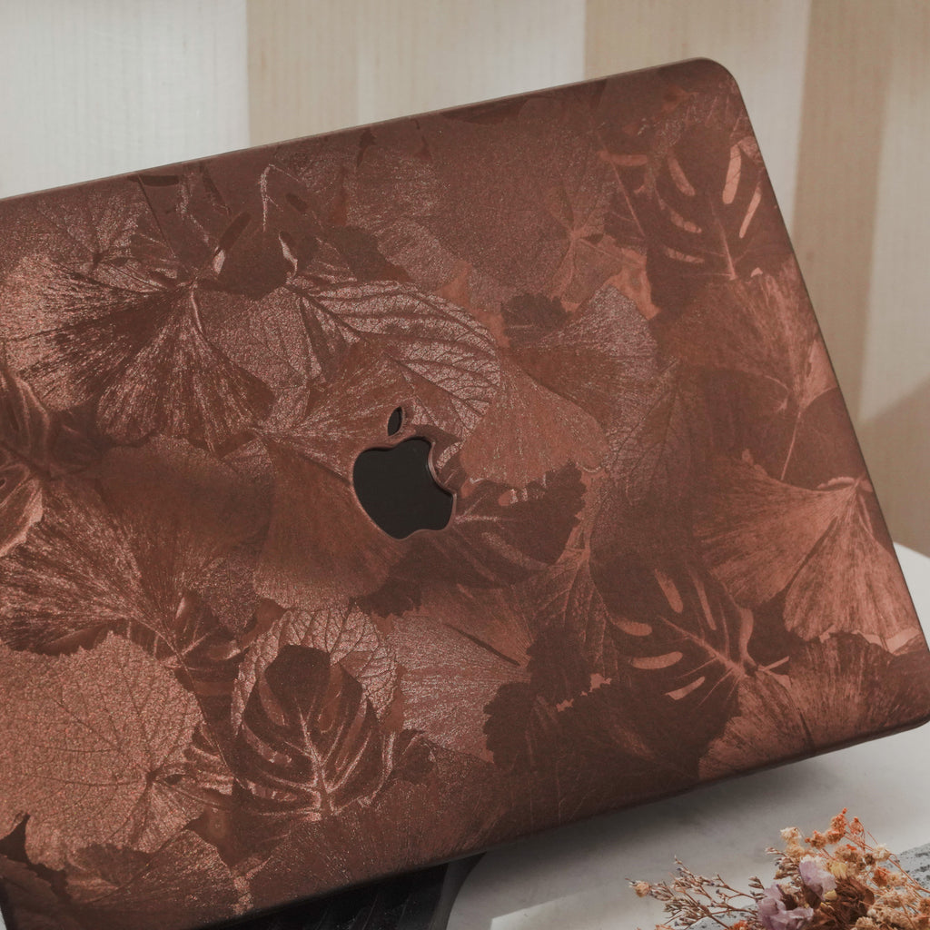 Leather Series ♾ Lucky Clover Laser-Engraved Leather Brown MacBook Case