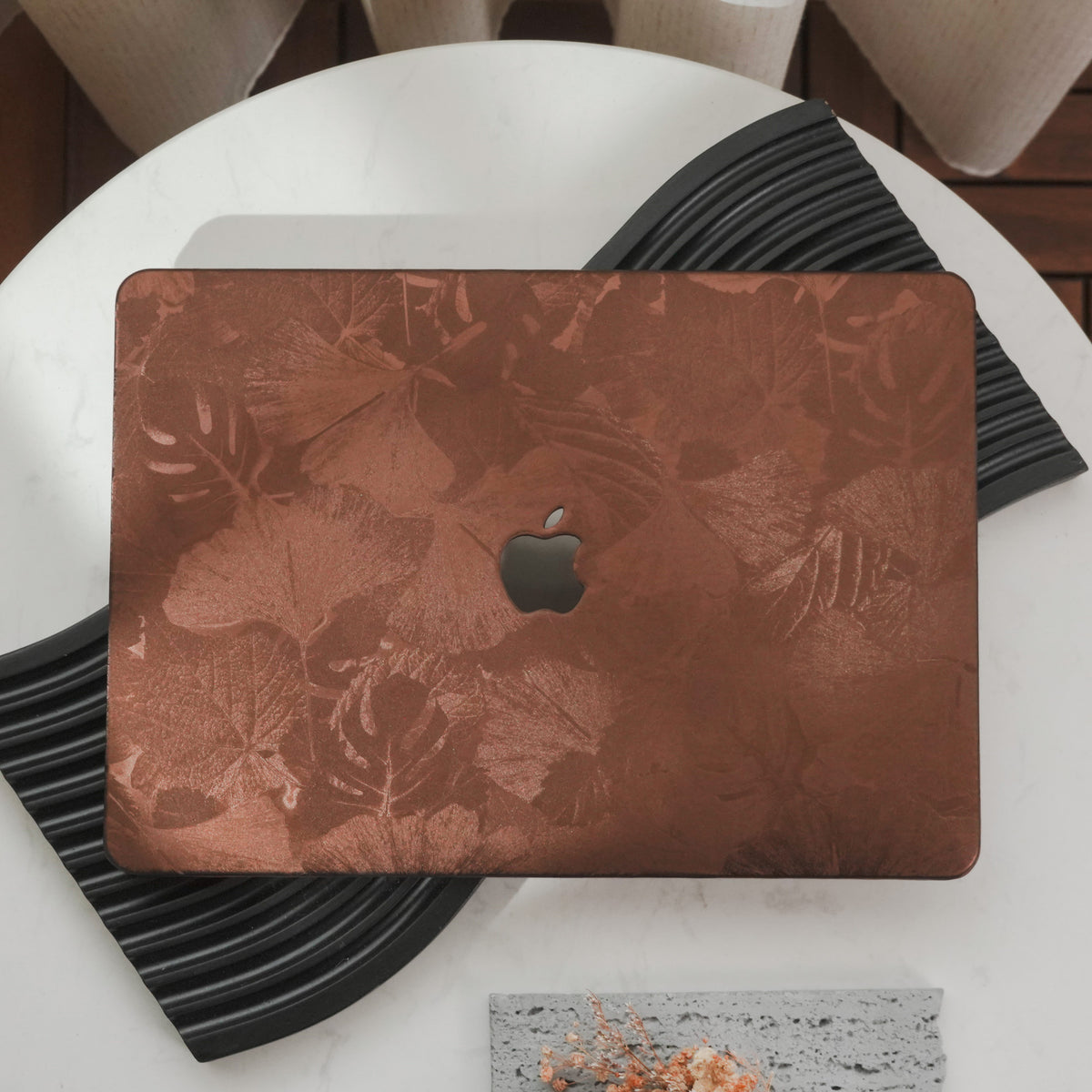 Leather Series ♾ Lucky Clover Laser-Engraved Leather Brown MacBook Case