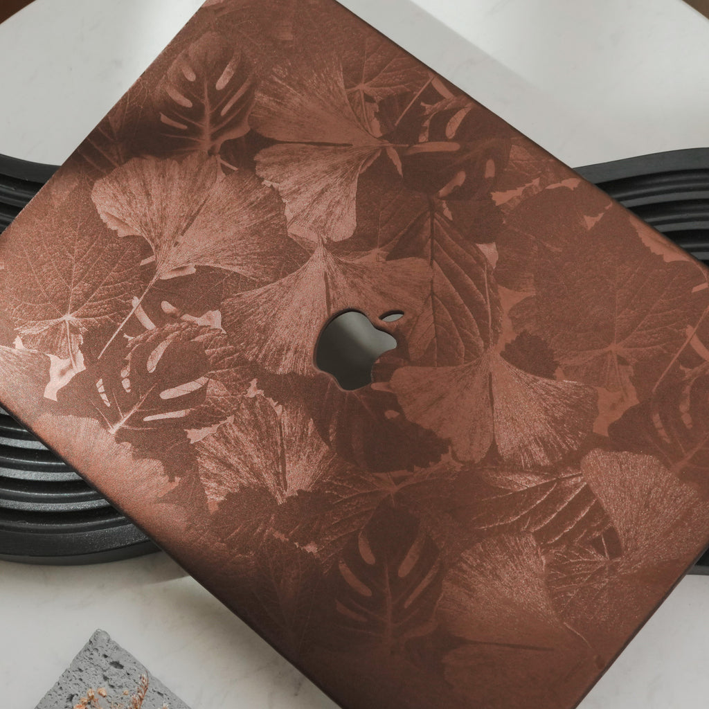 Leather Series ♾ Lucky Clover Laser-Engraved Leather Brown MacBook Case