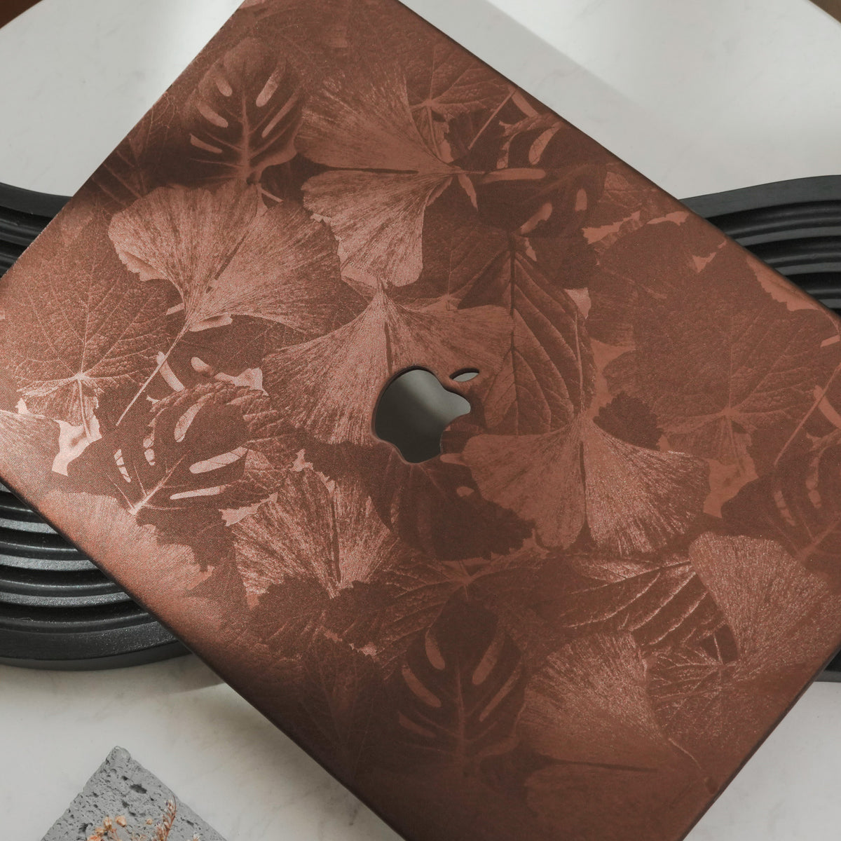 Leather Series ♾ Lucky Clover Laser-Engraved Leather Brown MacBook Case