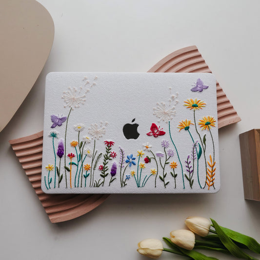 This is us Pure White Garden ♾ Textured Stitching White Mac Case