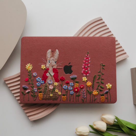 This is us Hand-Drawn Red-Clad Lucky Rabbit ♾ Textured Stitching Mac Case
