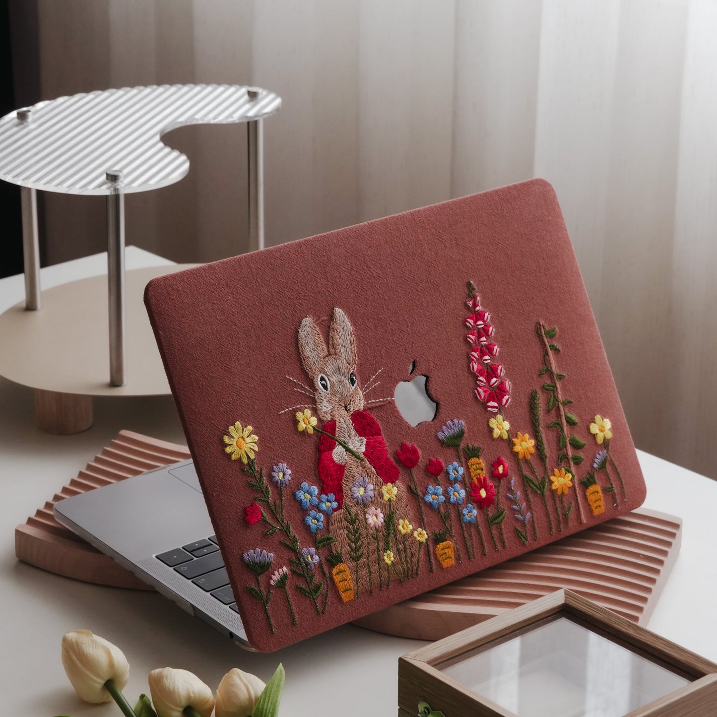 This is us Hand-Drawn Red-Clad Lucky Rabbit ♾ Textured Stitching Mac Case