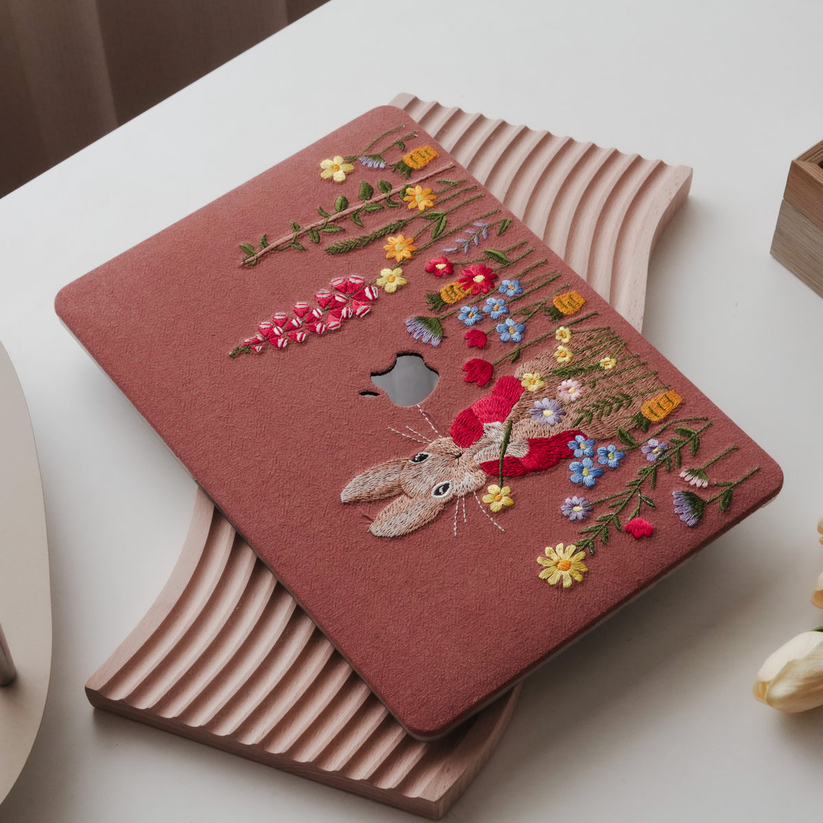 This is us Hand-Drawn Red-Clad Lucky Rabbit ♾ Textured Stitching Mac Case